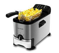 Cecotec Friteuse électrique CleanFry 3000. 2180 W, 3 L en Acier inoxydable avec filtre OilCleaner, Couvercle avec fenêtre pour contrôler la friture et filtre antiodeurs (3000 Pro Filter)