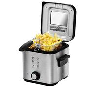 Cecotec Friteuse Électrique CleanFry Infinity 1500. 1.5 L, Jusqu’à 190 ºC, Cuve émaillée, Filtre OilCleaner, Finition en Noir, 900 W.