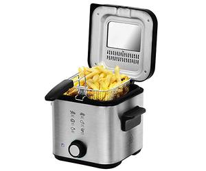 Cecotec Friteuse Électrique CleanFry Infinity 1500. 1.5 L, Jusqu’à 190 ºC, Cuve émaillée, Filtre OilCleaner, Finition en Noir, 900 W.