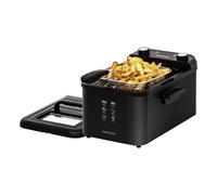 Cecotec Friteuse Électrique CleanFry Infinity 3000 Black. 3 L, Jusqu¿à 190 ºC, Minuterie 30 minutes, Cuve Émaillée qui convient pour un nettoyage dans le Lave-vaisselle, Filtre OilCleaner, 2400 W.
