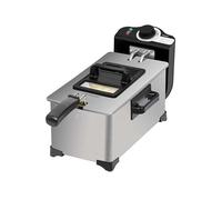Cecotec Friteuse Électrique de 3L Cleanfry 3 L. 2000W, Acier inoxydable, Filtre OilCleaner, Corps, Cuve, Couvercle et Panier en Acier Inoxydable, Couvercle avec Fenêtre et Filtre Anti-odeurs