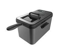 Cecotec Friteuse numérique Cleanfry Luxury 3000 Black. Design élégant en acier inoxydable et laquée noir avec 3,2 L de capacité et 5 programmes préétablis. (4,2 L, Dark)