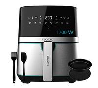 Cecotec Friteuse sans Huile 5,5 L Cecofry Full Inox 5500 Pro Accessoires. 1600 W, Diététique, Numérique, Finitions en Acier inoxydable, Technologie PerfectCook, Comprend des accessoires