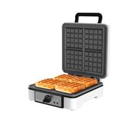 Cecotec Moule électrique Fun Gofrestone 4Inox 1200 W en acier inoxydable, 4 gaufres à la fois, revêtement antiadhésif Rockstone, température réglable
