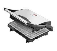 Cecotec Gril Électrique avec Grill Rock'n Grill. 700W, Surface 23x14,5 cm, RockStone Antiadhérent, Sans PTFE, PFOA, Plaque Flottante, Poignée à Toucher Froid, Indicateur Lumineux, Rangement Vertical