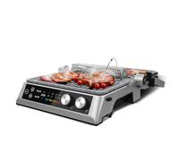 Cecotec Grill Électrique Rockn'Grill Bistro. 2400W, Cuisson Saine et Sans Fumée, Commande Tactile, Plaques de Température Indépendantes, Sonde de Température Incluse