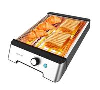 Cecotec - Grille-Pain Plat Horizontal NiceSlice - Bread Toaster en Acier Inoxydable à 3 Résistances, 1000W, Tous les Pains et Petits Pains, Résistances à Quartz, 6 Niveaux de Grillage