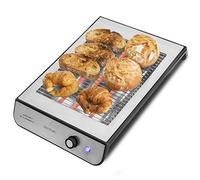 Cecotec Grille-pain Plat Horizontal Turbo EasyToast Basic. 3 Résistances en Quartz, 6 Niveaux de Puissance, Plateau Ramasse-miettes, Espace Range-câbles, Finitions en Acier Inoxydable, 900 W.