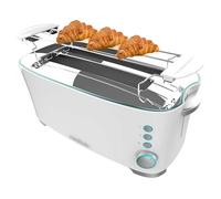 Cecotec Grille-pain Toast&Taste Extra Double W, 1350 W de puissance, Double fente longue pour 2 tartines, Arrêt et Popup automatiques, Acier inoxydable, Bac à miettes, Auto-centrage