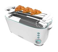 Cecotec Grille-pain Toast&Taste Extra Double W, 1350 W de puissance, Double fente longue pour 2 tartines, Arrêt et Popup automatiques, Acier inoxydable, Bac à miettes, Auto-centrage