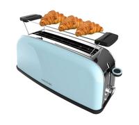 Cecotec Grille-pain Vertical 1 Fente Longue Toastin' time 850 Blue Long. 850 W, 2 Tranches de Pain, Fente Large de 3,8 cm, Support pour Pains et Tiroir Ramasse-miettes, Acier Inoxydable, Bleu