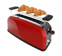 Cecotec Grille-pain Vertical 1 Fente Longue Toastin' time 850 Red Long. 850 W, 2 Tranches de Pain, Fente Large de 3,8 cm, Support pour Pains et Tiroir Ramasse-miettes, Acier Inoxydable, Rouge