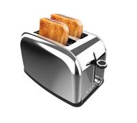 Cecotec Grille-pain vertical 2 fentes courtes Toastin' time 850 Inox Lite. 850 W, 2 tranches de pain, fente large 3,8 cm, support pour petits pains et bac à miettes, acier inoxydable