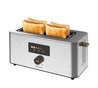 Cecotec Grille-Pain Vertical 2 Fentes Longues Touch&Toast Extra Double. 1500 W, 4 Tranches de Pain, Fentes Extra-Larges de 3,5 cm, Écran Tactile et Bouton Numérique, Finitions en Acier Inoxydable