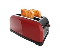 Cecotec Grille-pain vertical Toastin' time 1500 Red Lite, 1500 W de puissance, Capacité pour 4 tartines, Double fente longue et large de 3,8 cm, Auto-centrage, 7 positions de grillage