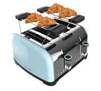Cecotec Grille-pain vertical Toastin' time 1700 Double Blue, 1700 W, Double fente courte et large de 3,8 cm, Varillas Supérieures, Acier Inoxydable, Arrêt et Popup Automatiques, Bac à miettes