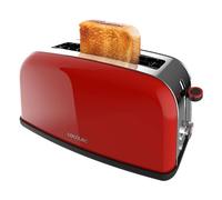 Cecotec Grille-pain vertical Toastin' time 850 Red Long Lite, 850 W, Capacité pour 2 tartines, Fente large, Acier inoxydable, Fonctions préconfigurées, Contrôle du grillage personnalisable