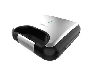 Cecotec Grille-sandwich Rock'nToast Classic +. 800 W, 2 Sandwiches avec Finitions en Acier Inoxydable, Plaques Triangulaires avec Revêtement Antiadhésif, Sans PFOA, Poignée à Toucher Froid