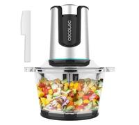 Cecotec Hachoir Électrique d'Aliments Picadora ChopBeat 2000 Delhi Glass. 500 W, Hache, Coupe et Broye la Viande, les Légumes et la Glace, 4 Feuilles en Acier Inoxydable, 2 Vitesses, Bol de 500 gr