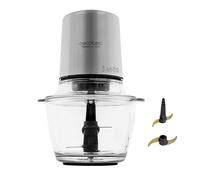 Cecotec Hachoir Électrique TitanGlass 1000 Max. 500W, 4 Lames en Titane, Hache, Émince et Coupe, ControlSpeed, Bol en Verre 1L, 2 Vitesses, Bouton Pulse, Réglable, Compatible Lave-vaisselle