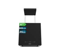 Cecotec Hotte Aspirante 44cm îlot Carré Bolero Flux Cct 448000 Black, Finition Noir, Aspiration 800m3 per hour, Moteur 210W, 3 Niveaux de Puissance, Commande Tactile, Filtre à Charbon, Lumière