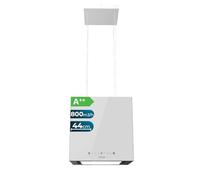 Cecotec Hotte Aspirante 44cm îlot Carré Bolero Flux Cct 448000 Glass White A++. Finition Verre Blanc, Aspiration 800M3/H, Moteur 210W, 3 Puissances, Filtre Charbon