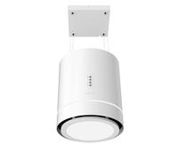 Cecotec Hotte aspirante 44cm îlot rond Bolero Flux Cre 448000 White Finition Blanche, Aspiration 800M3/H, Moteur 210W, Commande Electronique, Lumière, Filtre à Charbon