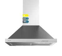 Cecotec Hotte aspirante 60 cm Pyramidale Bolero Flux PM 606500 Inox A. Moteur 165 W, Finition inox, Aspiration 650 m3/h, Commande mécanique, 3 niveaux de puissance, Lumière et Filtre à charbon