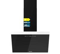 Cecotec Hotte Aspirante 60cm Bolero Flux DT 606500 Glass Black A. 165W en 3 Niveaux, Finition Frontale en Verre Noir, Aspiration 650m3/h, Touch Control, Booster, Light, Carbon Filter