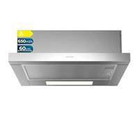 Cecotec Hotte Aspirante 60cm Telescopic Bolero Flux TLM 606500 Inox A. 165W Motor, 650m3/h Suction Power, Mechanical Control, 2 Power Levels, Light, and Carbon Filter, Stainless Steel Finish