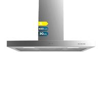 Cecotec Hotte Aspirante 90cm Bolero Flux TM 906500 Inox A. 165W Motor, Decorative with Stainless Steel Finish, 650m3/h Suction, Mechanical Control, 3 Power Levels, Light, and Carbon Filter