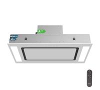Cecotec Hotte Aspirante 90cm Plafond Intégrable Bolero Flux Tir 908000 Glass White A++. Finition Verre Blanc, Aspiration 800M3/H, Télécommande, Filtre Charbon, Booster