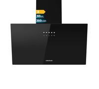Cecotec Hotte aspirante Bolero Flux DM 603500 Glass Black B. 60 cm, verre noir, 350m3/h, 65W, classe B, commande mécanique, 3 niveaux, filtre à charbon et aluminium, éclairage LED.