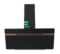 Cecotec Hotte aspirante décorative Bolero Flux DT 907500 Matt Black A+++ Verre mat et brillant avec détails en cuivre, aspiration 717,2 m³/h, fonction booster, filtres en aluminium, classe A+++