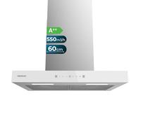 Cecotec Hotte aspirante Flux TT 605500, blanc, 60 cm, 550 m³/h, A++, tactile, LED, filtre à charbon