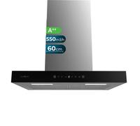 Cecotec Hotte Aspirante Flux TT 605500 Noir Verre A++. 60 cm, 70W, Faible Consommation d'Énergie, Aspiration 550m3/h