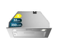 Cecotec Hotte aspirante intégrée Bolero Flux IM 523500. Acier inoxydable 52cm A. Puissance d'aspiration 350m3/h, moteur 70W, 3 niveaux de puissance, lumière et filtre à charbon