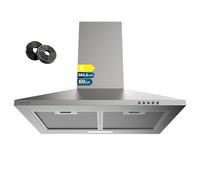 Cecotec Hotte aspirante pyramidale 60 cm Bolero Flux PM 604000 Inox A. Finition inox, aspiration 382,5 m³/h, 3 vitesses, filtres à carbone inclus, classe A, moteur BLDC et lumière LED