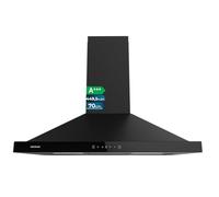 Cecotec Hotte Aspirante Pyramidale 70 cm Bolero Flux PT 704400 Black Verre Frontal Noir, Aspiration 449,5 m³/h, Commande Tactile Invisible, Fonction Booster, Filtres Lavables
