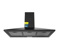 Cecotec Hotte Aspirante Pyramidale 90 cm Bolero Flux PM 904000 Black A. Finition Peinte Noire, Aspiration 382,5 m³/h, 3 Vitesses, Filtres à Charbon Inclus Moteur BLDC et Lumière LED