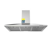 Cecotec Hotte Aspirante Pyramidale 90 cm Bolero Flux PM 904000 Inox A. Aspiration 382,5 m³/h, 3 Vitesses, Filtres à Charbon Inclus Moteur BLDC et Lumière LED