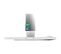 Cecotec Hotte Aspirante Pyramidale 90 cm Bolero Flux PT 904400 Inox Verre Frontal Blanc, Aspiration 449,5 m³/h, Commande Tactile Invisible, Fonction Booster, Filtres Lavables