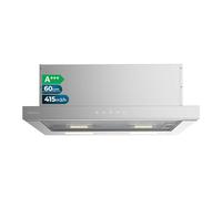 Cecotec Hotte Aspirante Télescopique 60cm Bolero Flux TLT 604000 Inox A+++. Aspiration 415m3/h, Moteur DC, 3 Vitesses, Contrôle Tactile SS, Finition Inox, Lumière LED, Filtres en Aluminium et Carbone