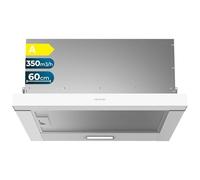 Cecotec Hotte aspirante télescopique de 60 cm Bolero Flux TLM 603500 White A. Moteur 70 W, Puissance d'aspiration 350 m3/h, Commande mécanique, 2 niveaux, Lumière et Filtre à charbon, Finition blanche