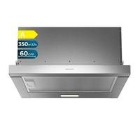 Cecotec Hotte aspirante télescopique Flux TLM 603500 Inox A de 60 cm de large, finition noire, puissance d'aspiration 350 m3/h,