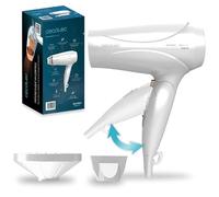 Cecotec Ionicare Sèche-Cheveux Travelwhite 2400W, Compact & Pliable, Fonction Ionizer Professionnelle, Flux d'air Puissant et Réglage Turbo/Centre, Température pour des Cheveux Parfaits, Haircare