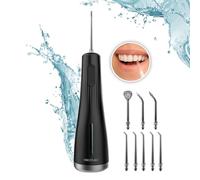 Cecotec Irrigateur Buccal Portable ToothCare Jet Liberty. 1600 Pulsations par Minute, 8 Buses Interchangeables, 4 Modes de Nettoyage, Réservoir de 250ml, IPX7 Étanche, Design Compact et Léger, 130 PSI