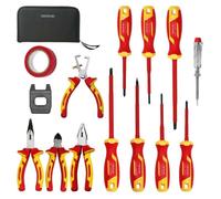 Cecotec Jeu de Tournevis HardGyro 15 SafeVolt Magnetic. Isolés 1000 V Certifié VDE et GS Acier CR-V 3 Pinces Incluses