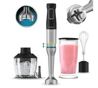 Cecotec Katana TotalDestroy 1200XL Mixeur plongeant crème et broyage, 1200 W, 21 vitesses et Turbo, 4 lames en titane noir, capot anti-éclaboussures, pied extra-long, gobelet de 800 ml