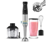 Cecotec Katana TotalDestroy 1200XL Mixeur plongeant crème et broyage, 1200 W, 21 vitesses et Turbo, 4 lames en titane noir, capot anti-éclaboussures, pied extra-long, gobelet de 800 ml